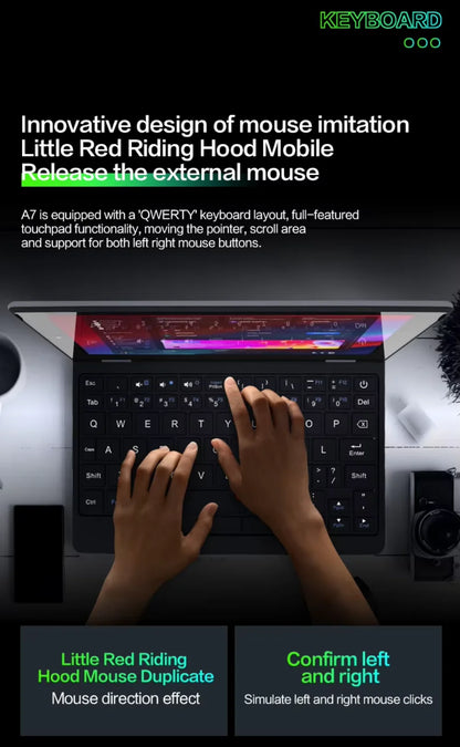 7 inch Pocket Laptop N95 Notebook Touch Screen Portable Netbook Win 11 Pro 8GB 16GB+1TB Mini PC Micro Computer Bluetooth 4.2