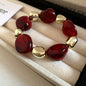 Multicolor Irregular Acrylic Beaded Bangles for Women Geometric Smudge String Bracelet Beach Vacation Style Couple Jewelry W