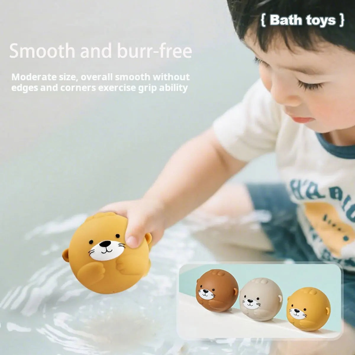 Children Otter Bath Toy Infant Float Ball Set Stackable Floating Boat Soft Water Play Toy Beach Swimming Pool Gift