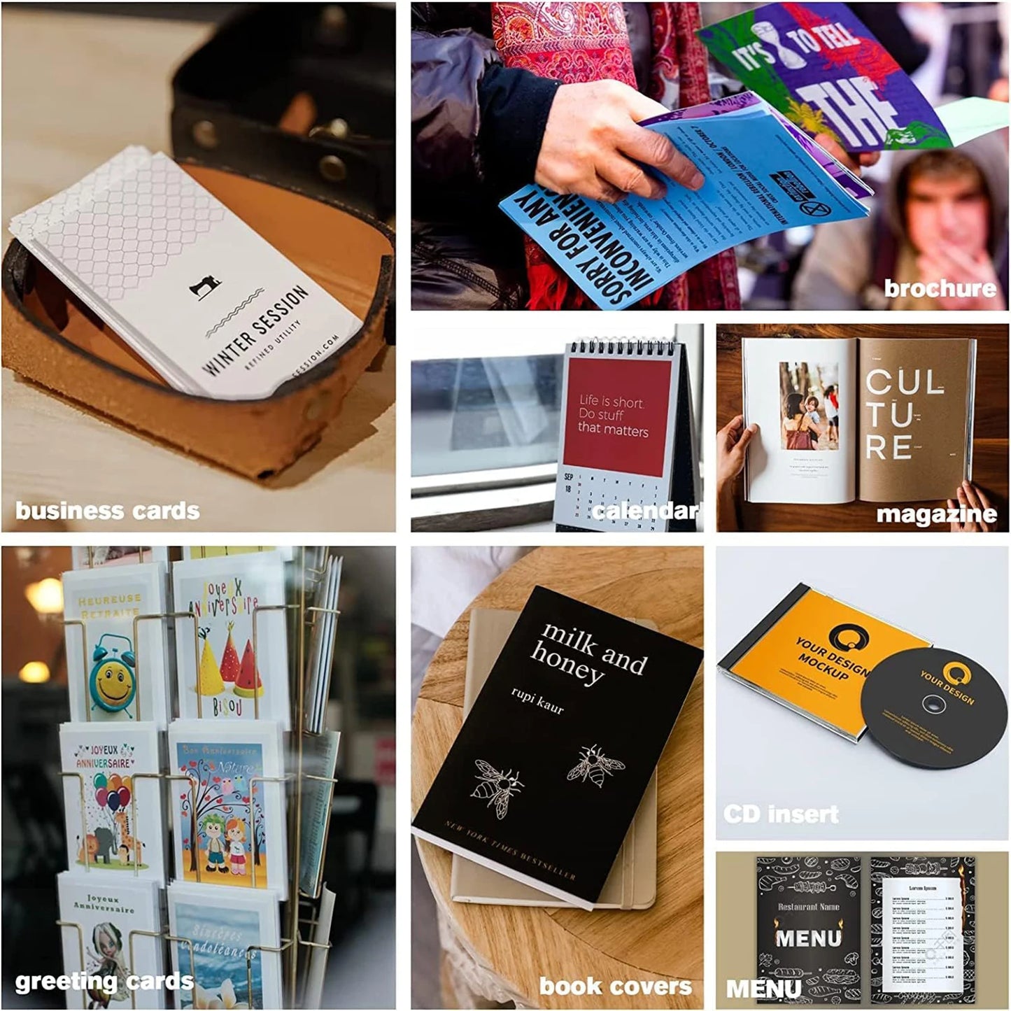 100 Sheets A4 Printable Single Side Photo Paper for Inkjet Printer, Bright Color, Suitable for Photography, Family, Festivals