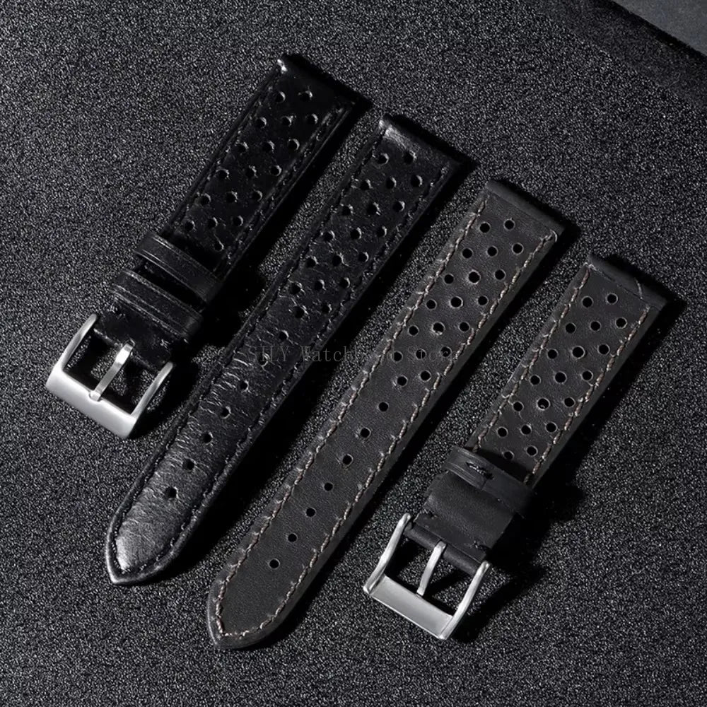 Breathable Leather Strap Men Women Universal Cowhide Watchband Business Wristbelt Band Sport Bracelet Accessories 18mm 20mm 22mm