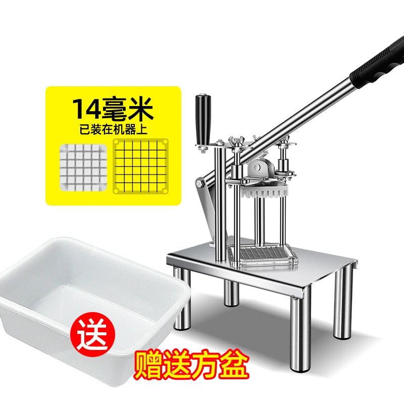 French Fries Cutter Commercial Vegetable Fruit Slicer Dicer With 3 Stainless Steel Blades Potatoes Carrots Cucumbers