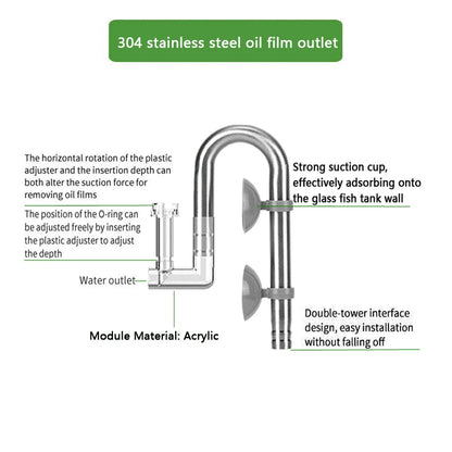 8mm Aquarium Mini Filter Tube Stainless Steel Anti Fish and Shrimp Inlet and Outlet Oil Film Filter Fish Tank Supplies
