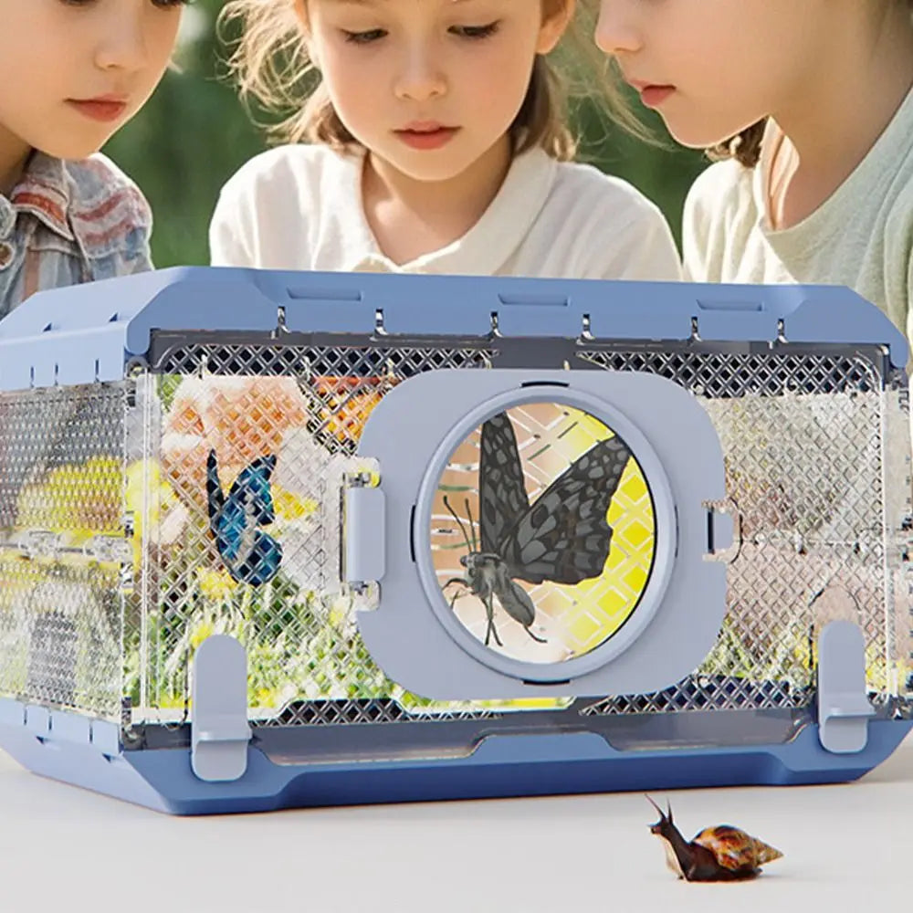 Folding Insect Observation Box Waterproof Wear Resistant Portable Hamster Cage Transparent Pet Observation Box
