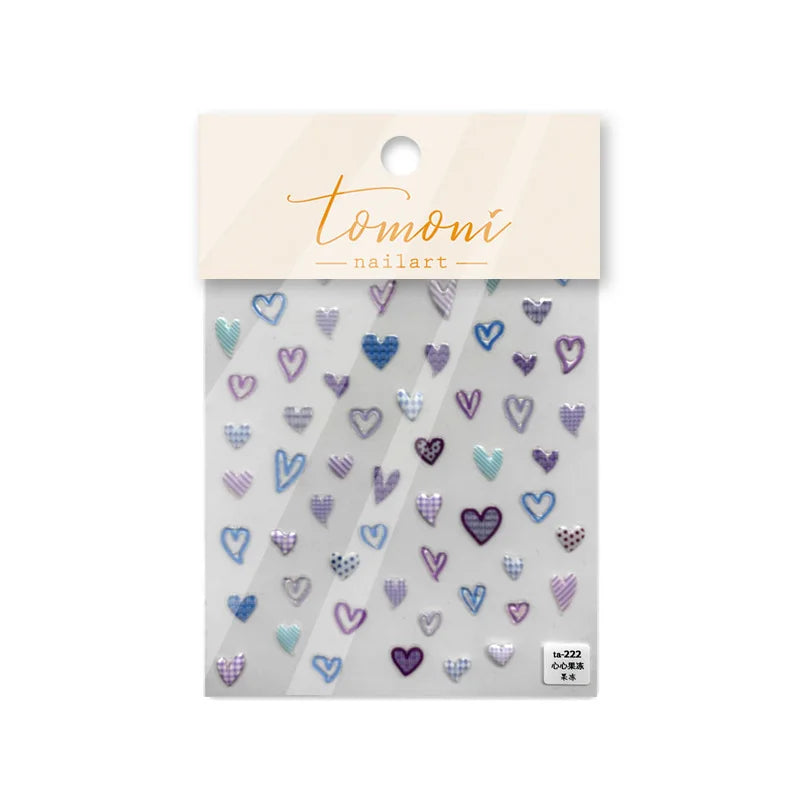 Line Flower Powder Blusher Love Heart High Quality Jelly Series Adhesive Nail Sticker Nail Art Decoration Decals Design T-2830