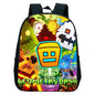 16 Inch Angry Geometry Dash Backpack Boys Girls Bookbag Cartoon Game Kids Kindergarten School Bags Toddler Childcare Backpack
