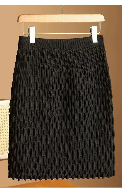 Autumn and Winter New Loose and Slimming Casual Versatile Knitted Base Elegant Skirt Covering Buttocks A-line Skirt for Women