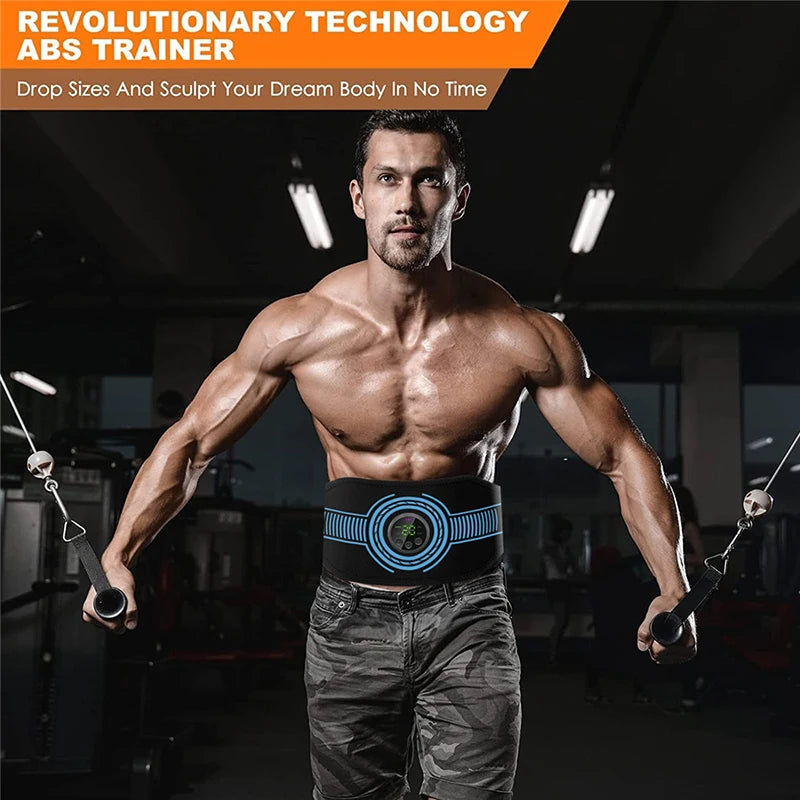 EMS Muscle Stimulator Toner Abdominal Toning Belt Body Slimming Massager Belly Waist Back Arm Leg Fitness Massage USB Recharge