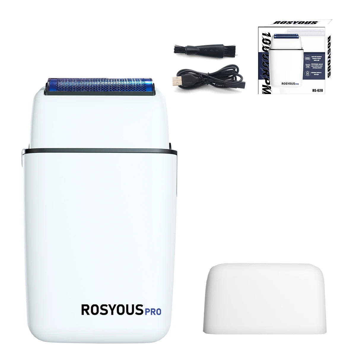 ROSYOUS Professional Hair Clipper DLC Blade 8000RPM Brushless Motor with Base Charger LED Display Hair Cutting Machine for Men