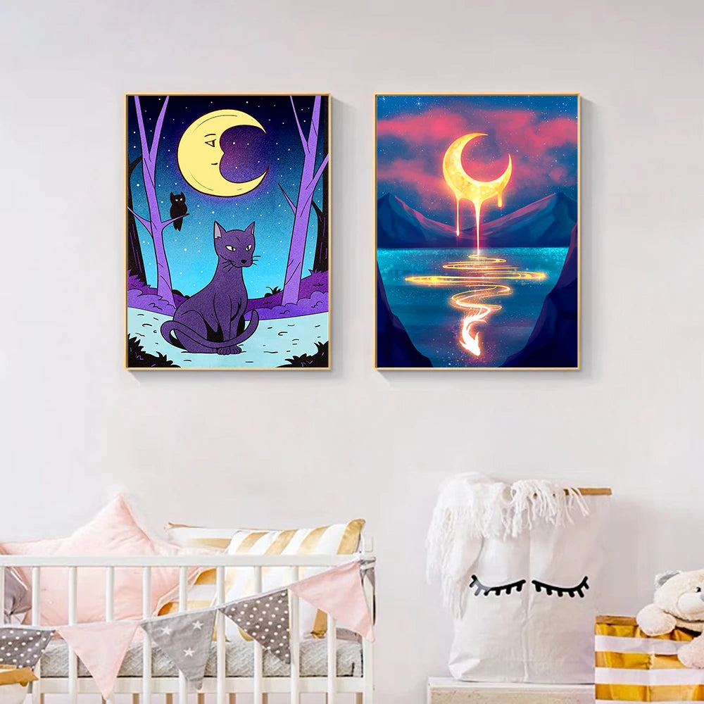 DIY Cartoon Diamond Painting AB Rhinestone Embroidery Landscape Mosaic Cross Stitch Handmade Art Set Children Room Decoration