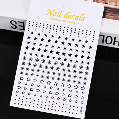 3D Gold Sun/Moon/Star Bronzing Nail Art Sticker 8*10cm Laser Star Moon Design Nail Decal Gold Silver Self-Adhesive Slider &*&