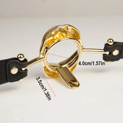 BDSM Metal Ring Tongue Gag, SM Deep Throat Mouth Gags Restraints,SM Bondage,Sex Toys for Couples