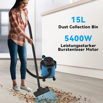 15L Wet Dry Vacuum Cleaner Portable Wet&Dry Blower Function Household Shop Vac With Full Accessories