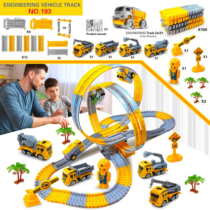 Space Track Toys Magic Climbing Electric Engineering Race Car Toy Bendable Flexible Race Track Cars Train Toy For Kid Gift
