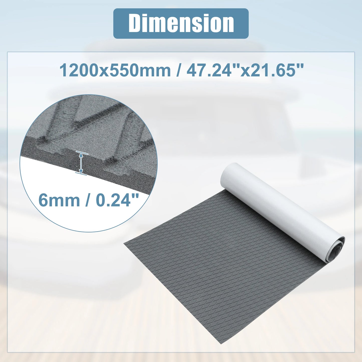 Uxcell 1200X300X6mm EVA Faux Teak Decking Sheet Carpet Non-Slip Self-Adhesive  for Boat Yacht Marine Deck Pad RV Car Flooring