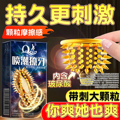 5D Dotted Condoms with Mustache Ribbed G Point Latex Ultra Thin Condom Orgasm Contraceptives Stimulate Vaginal Adults Sex Toys