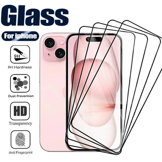 2-4VNT Pilno Dengimo Grūdinto Stiklo Ekrano Apsauga, skirta iPhone17 15 14 13 12 Pro Max Apsauginis Stiklas, skirtas iPhone 13 14 16 Pro Max