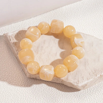 Acrylic Irregular Square Round Beaded Bracelet Bangle for Women Imitation Stone Chain Bracelet Hand Accessories Couple Gifts K