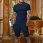 Fashionable and Casual Summer Outdoor Sports Suit Men's Breathable T-Shirt Shorts Casual and Fashionable Two-Piece Set Tracksuit