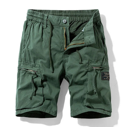 Men Summer New Multi Pockets Cotton Cargo Shorts Men Fashion Solid Quick Dry Joggers Shorts Pants Outdoor Breathable Shorts Male