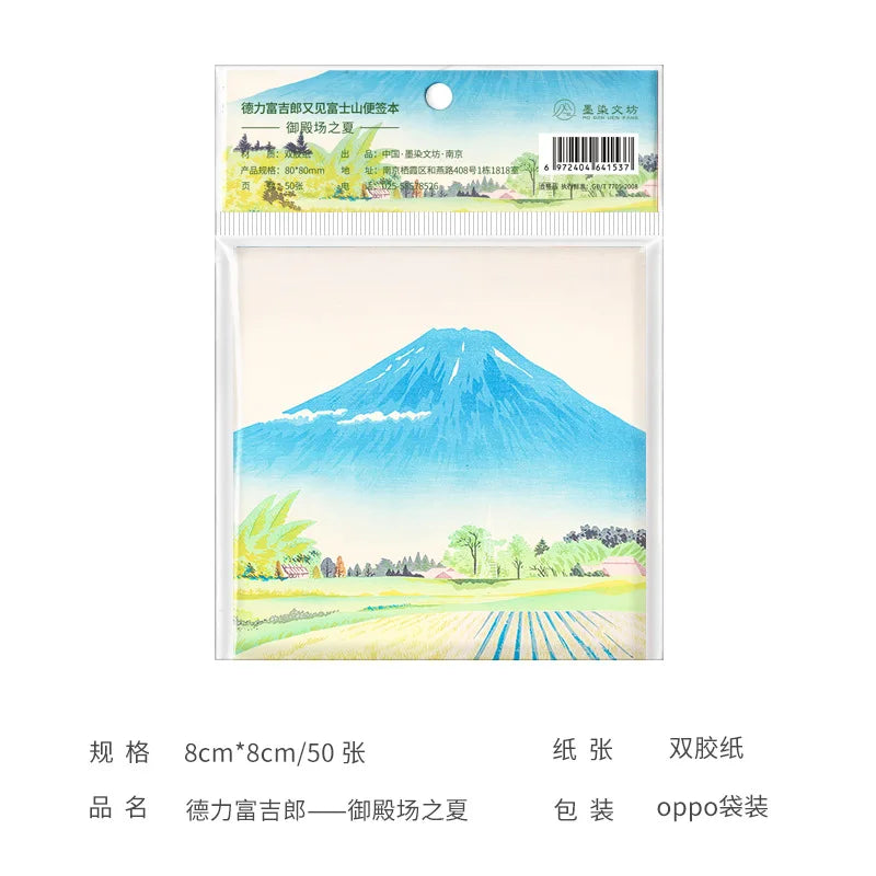 Painting Memo Pad Monet Van Gogh No-sticky Note Decal Scrapbooking DIY Notepad Diary Stationery School Supplies
