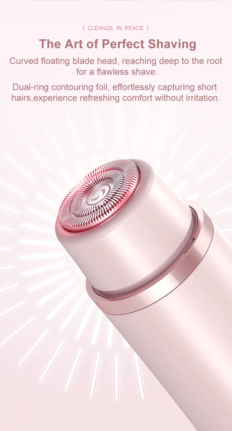 2 In 1 Women Electric Razors Bikini Trimmer Face Shavers Hair Removal for Underarms Legs Lady Body Trimmer Waterproof Painless
