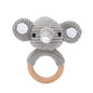 1pc Baby Teether Music Rattles for Kids Animal Crochet Rattle Elephant Giraffe Ring Wooden Babies Gym Montessori Children's Toys