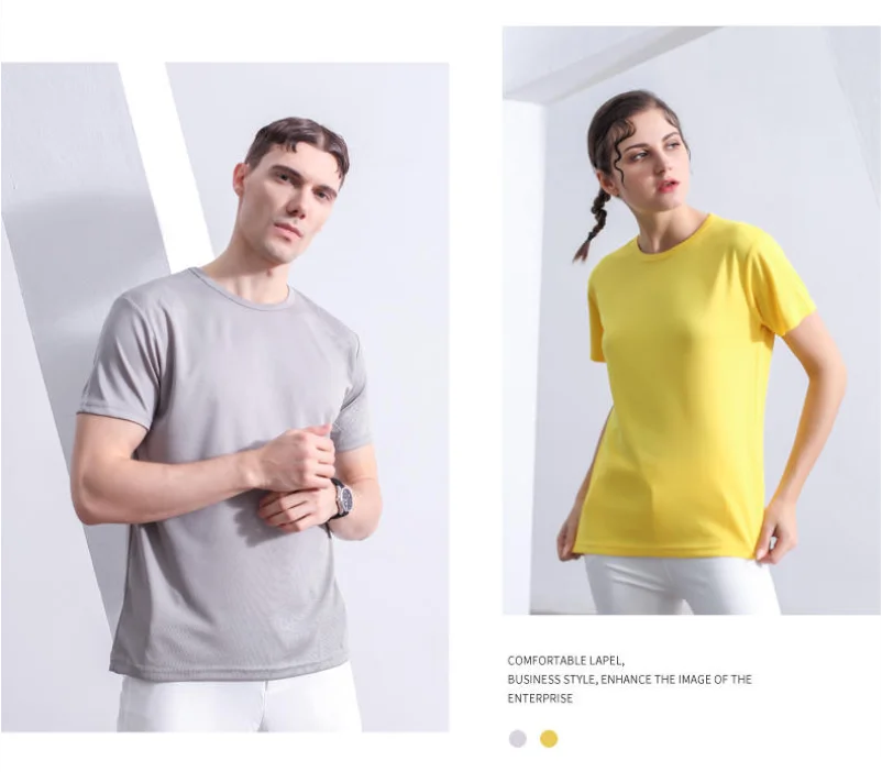 Summer Quick-drying T-shirt Custom Logo Breathable Sports Top Embroidery Personalized Logo Team Activity T-shirt Print Pattern