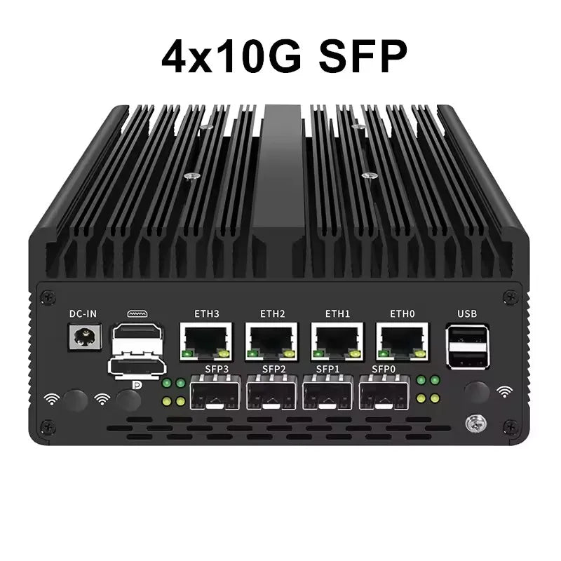 New Solid Firewall Appliance 12th Gen Intel Pentium Gold 8505 10G/1G SFP 4*2.5G RJ45 LAN 2*DDR5 NVMe Mini PC Proxmox ESXi Server