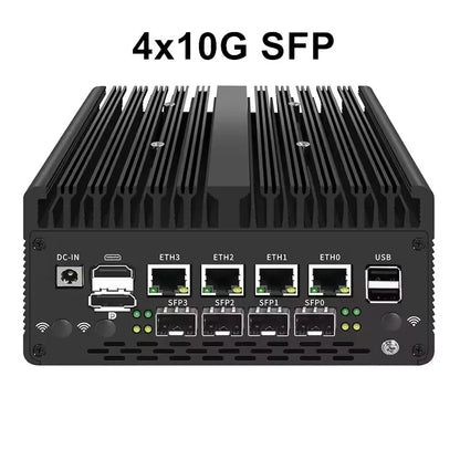 New Solid Firewall Appliance 12th Gen Intel Pentium Gold 8505 10G/1G SFP 4*2.5G RJ45 LAN 2*DDR5 NVMe Mini PC Proxmox ESXi Server