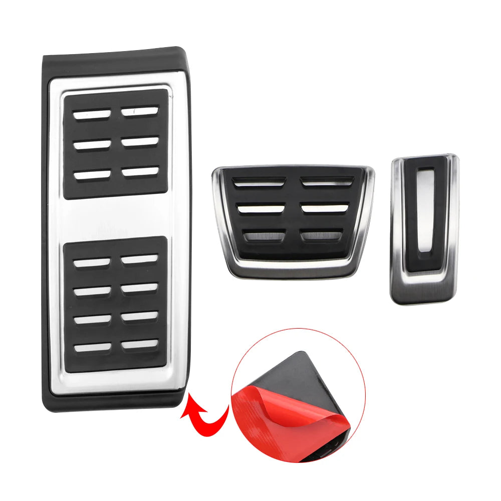 for Volkswagen VW Polo Virtus 2018~2024 Accelerator AT MT Car Pedals Gas Brake Footrest Stainless Steel Non-slip Pedal Cover Pad