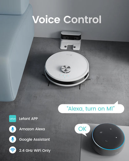 Lefant M1 LDS Robot Vacuum Cleaner with Multi Plane Mapping, 4000Pa Suction,Schedule, App/Alexa Control, for Pet Hair