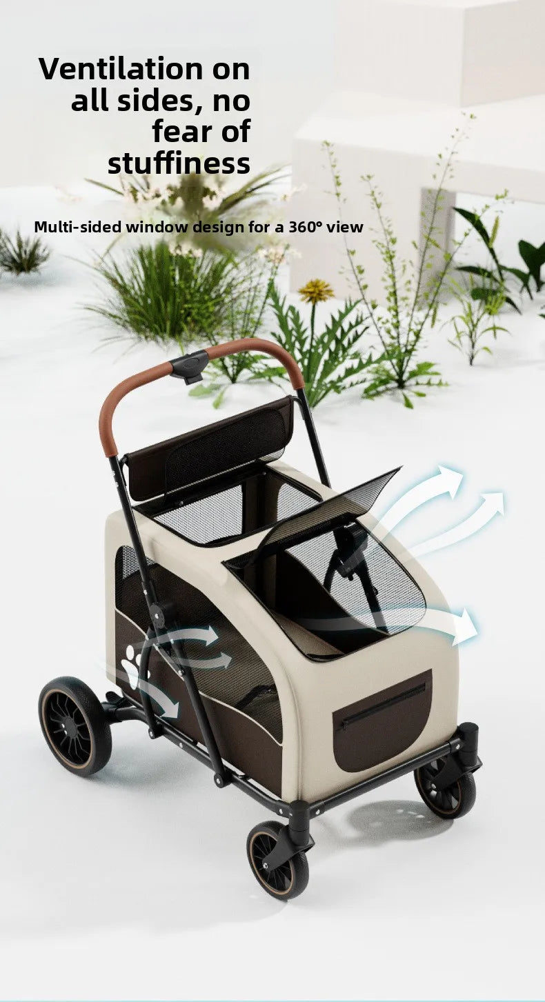 Medium Large Senior Dog Multifunction Pet Stroller Outdoor Travel Portable Foldable Stroller for Dog Pet Trolley Pet Stroller