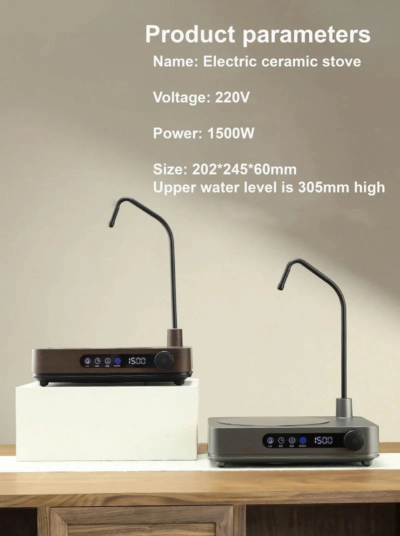 1500W Electric Ceramic Stove Timing Tea Maker Automatic Water Supply Induction Cook Water Pumping Kung Fu Tea Stove Water Boiler