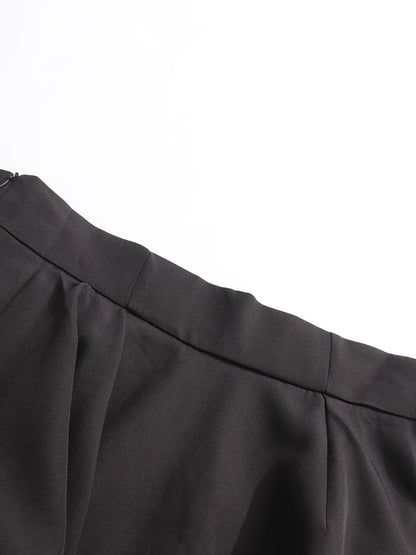 CHICEVER Elegant Spliced Asymmetrical Ruffles Skirts for Women High Waist Patchwork Appliques Pleated Long Skirt Female Spring