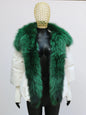 Oversized Winter Warm Real Fox Fur Collar Black Down Coat Women Puffer Outerwear Jackets 2024 Autumn Winter