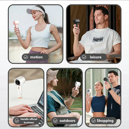 Mini Handheld Fan USB Rechargeable Portable Silent High Speed Cooling Fan Outdoor Travel Pocket Personal Small Electric Fan