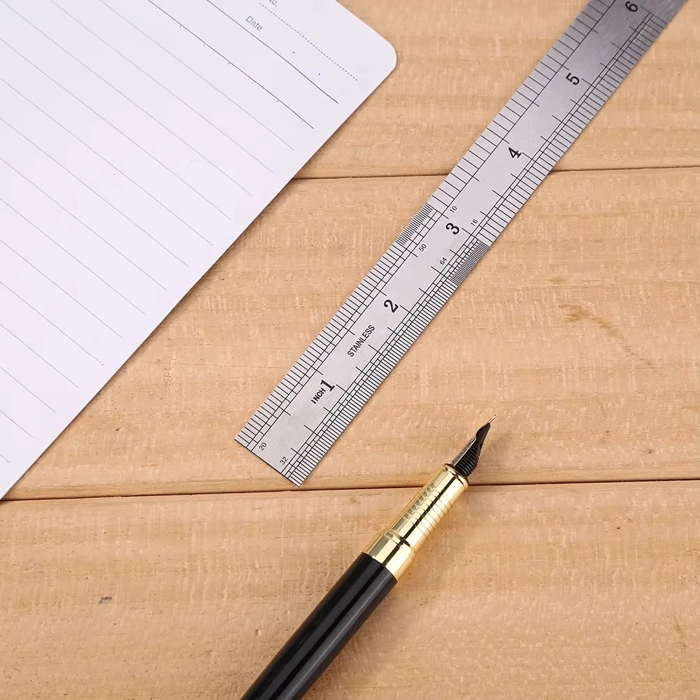 Metal Straight Ruler Stainless Steel Ruler Stationery Drafting Supplies Hand Tools Precision Double Sided Measuring Tool