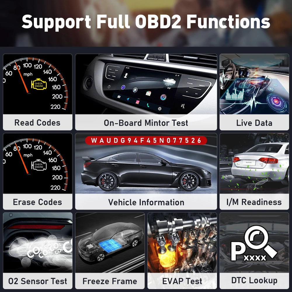 THINKCAR Thinkdiag 2 OBD2 scanner with CANFD support, all systems diagnostics tools with 15 reset functions, two-way scanning, ECU coding.