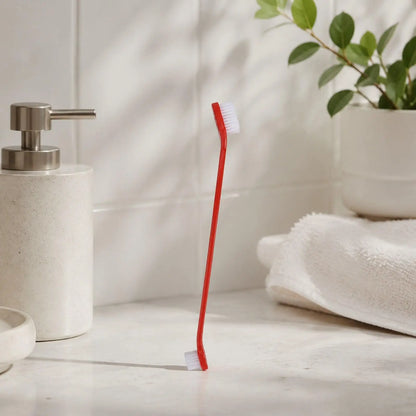 Soft Toothbrush Small Head Pet Tooth Brush Double Ended Gentle Gum Care for Dogs and Cats Travel Use