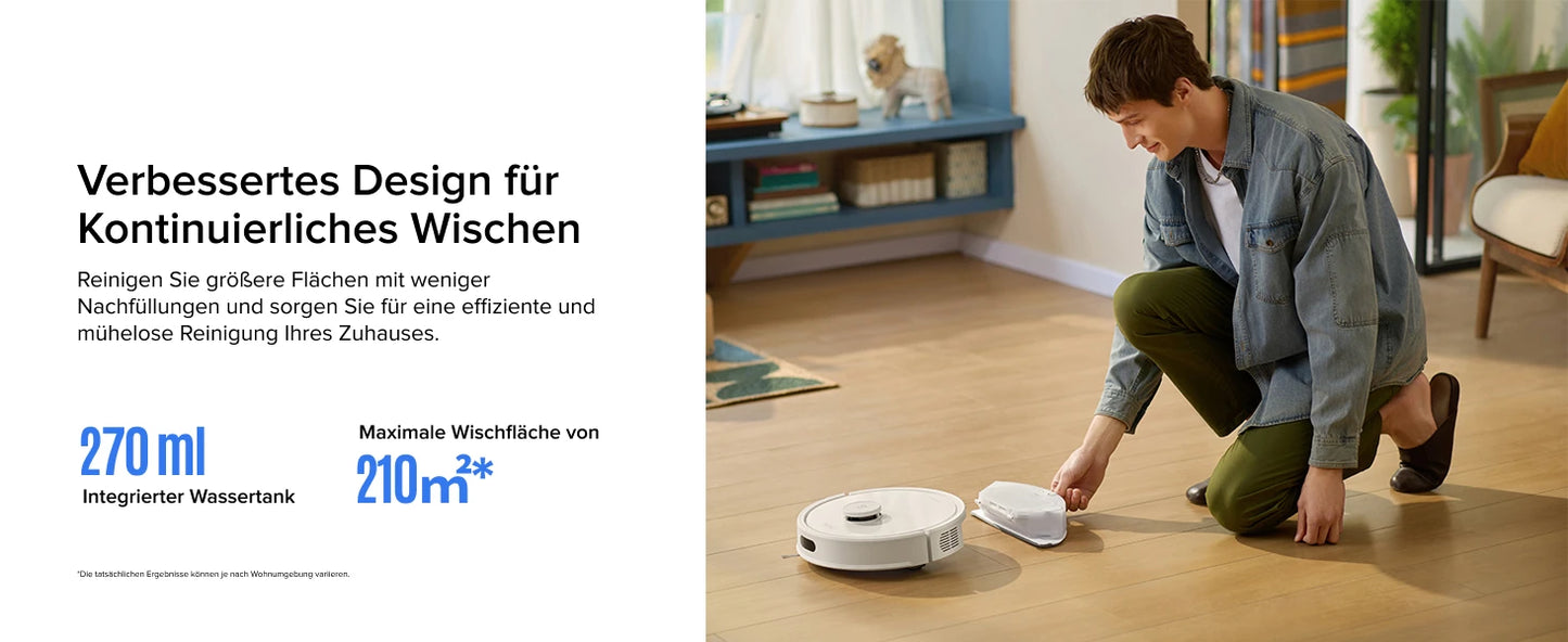 Roborock Q7 L5 robot vacuum cleaner (Q5 Pro upgraded version) has 8000Pa super suction, double anti-entanglement, precise LiDAR navigation, and intelligent restricted area.