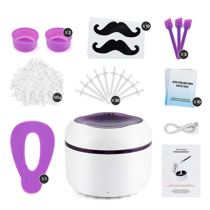 40g Mini Silicone Bowl Wax Heater Waxing Kit Hair Removal Wax-melt Machine Wax Bean Depilatory Wax Warmer Wax Heating Pot Melter