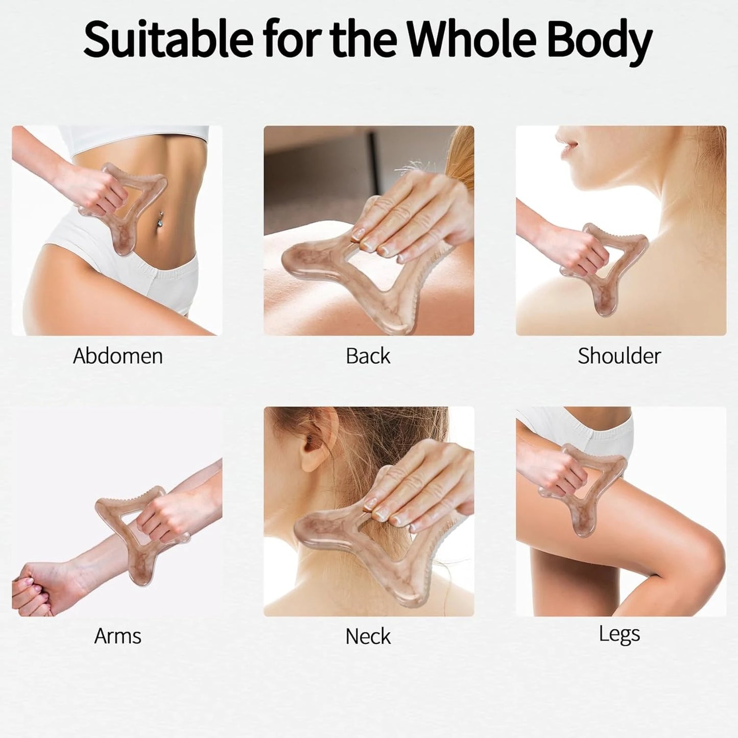 Resin Body Gua Sha Tool Large Gua Sha Body Tool Cellulite Massage Tool Lymphatic Drainage Tool for Face, Back Body Shaping Tools