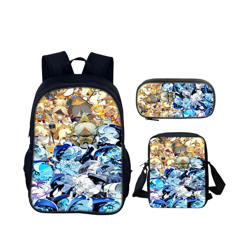 Cartoon Popular Shadow Milk Plush 3D Print 3pcs/Set pupil School Bags Laptop Daypack Backpack Inclined shoulder bag Pencil Case