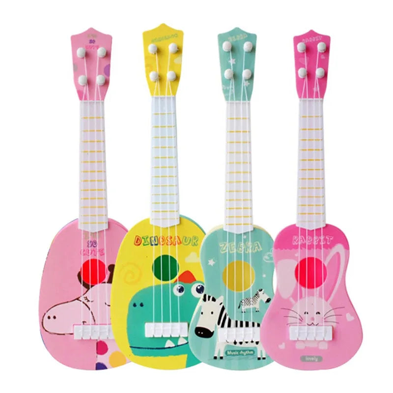 1PC 36cm Mini Guitar Children's Simulated Musical Instrument Ukulele Gift Can Play Early Education Enlightenment Music Player