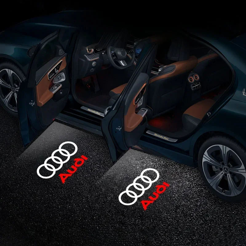 2PCS Car Door LED Light Logo Laser Projector Welcome Light For Audi sline TT Q2 Q3 Q5 Q7 Q8 A3 A4 A5 A6 A7 R8 B5 B6 B7 B8 C5 C6