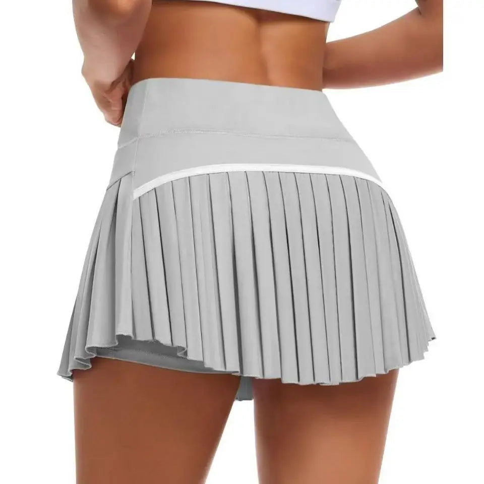 Fashion New Summer Sports Shorts Women Pleated Mini Skirt Anti Glare Short Skirt Running Outdoor Fitness Breathable Tennis Skirt