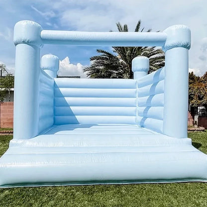 Macaron Pastel Inflatable Wedding Bounce House White Jumping Bouncer Bouncy Castle Pink Blue Peach PVC For Kids Adults Outdoor