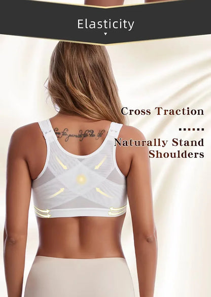 Large Size Front Closure Bra Wire Free Vest Brassiere Intimates Women's Push Up Bralette Underwear Female Unlined Bras Lingerie