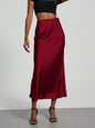 21 Colors New 2026 Women's Elegant High Waist Satin Long Skirts Female Summer Solid Color Faldas